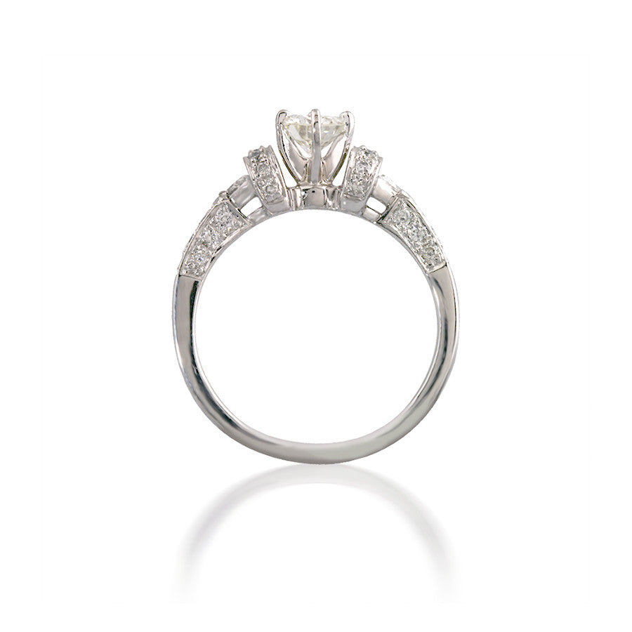 Wrapping Shoulder Diamond Engagement Ring