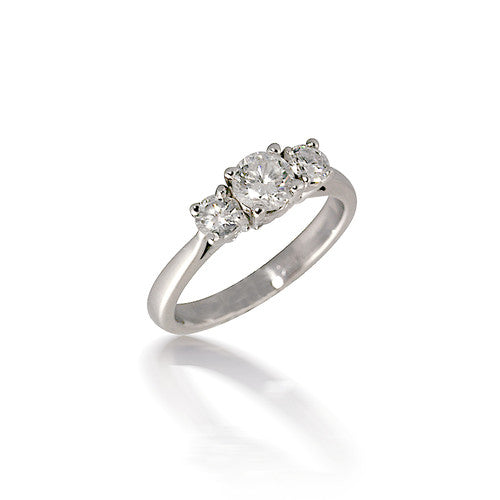 Traditional Three Stone Round Diamond Engagement Ring