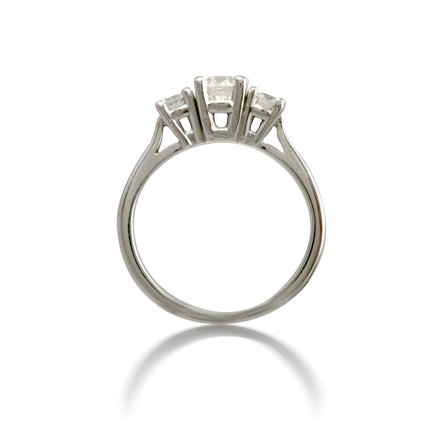 Traditional Three Stone Round Diamond Engagement Ring