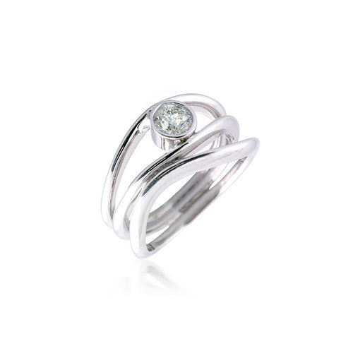 Open Wide Bezel Diamond Band