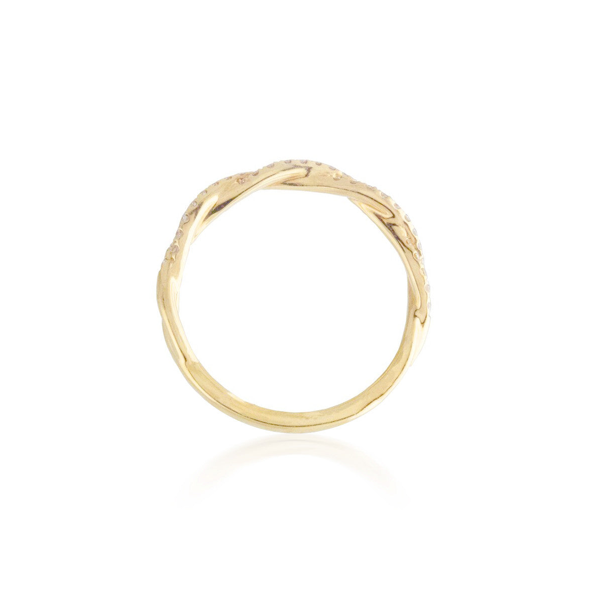 Classic Diamond Twist Gold Band