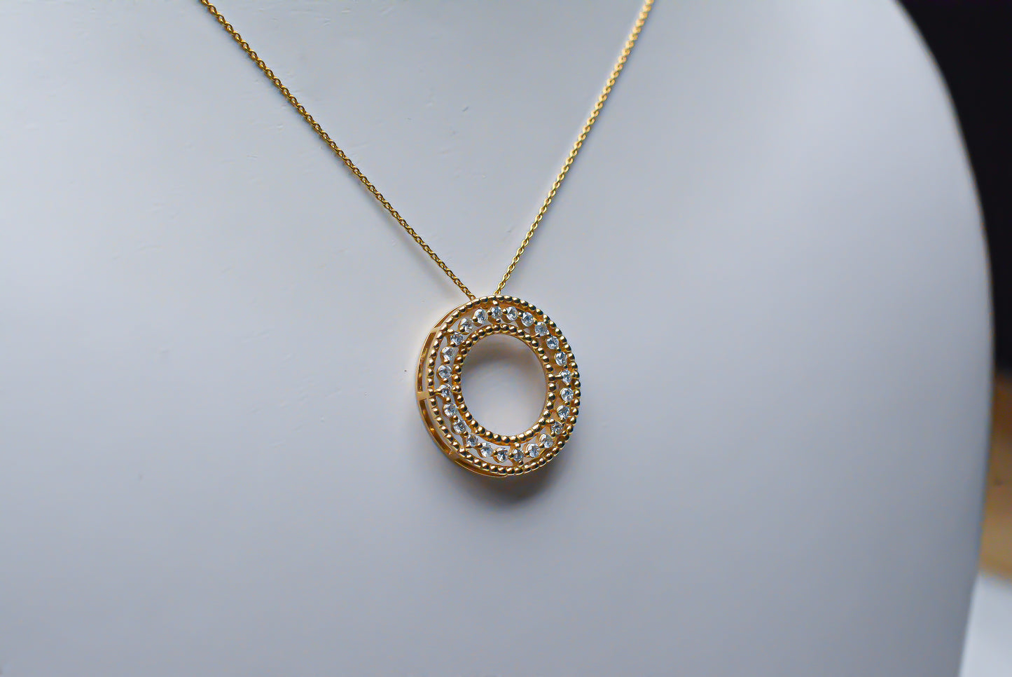 Double Halo Circle Necklace