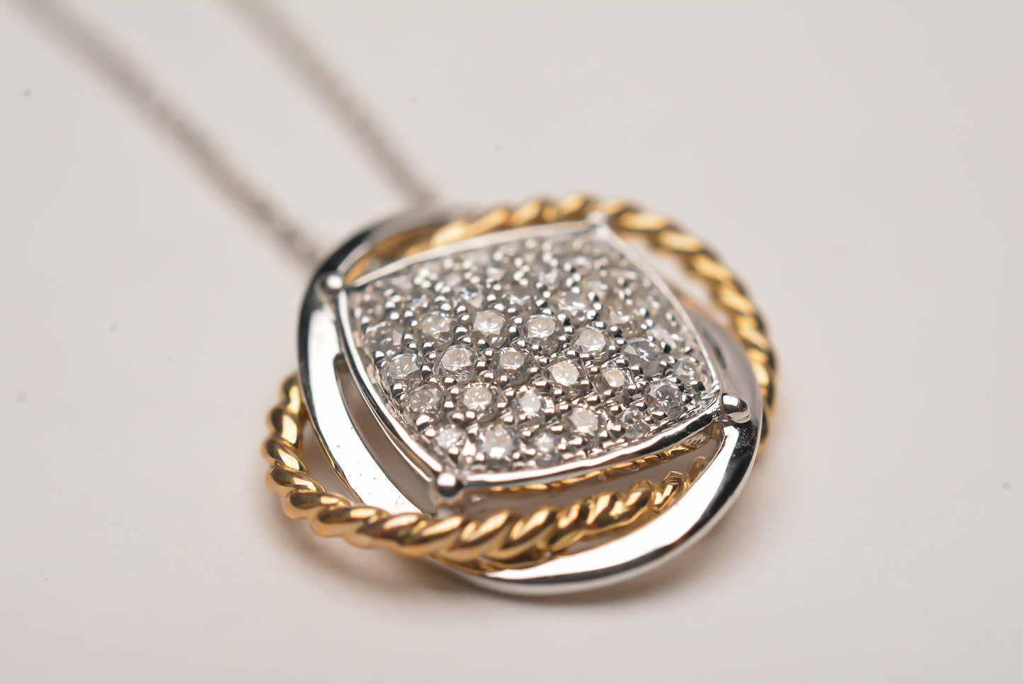 Two-Tone Cushion Cluster Necklace