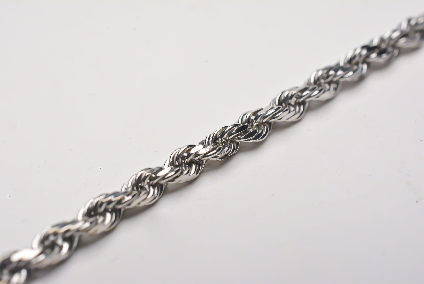 Diamond-Cut Rope Chain Bracelet