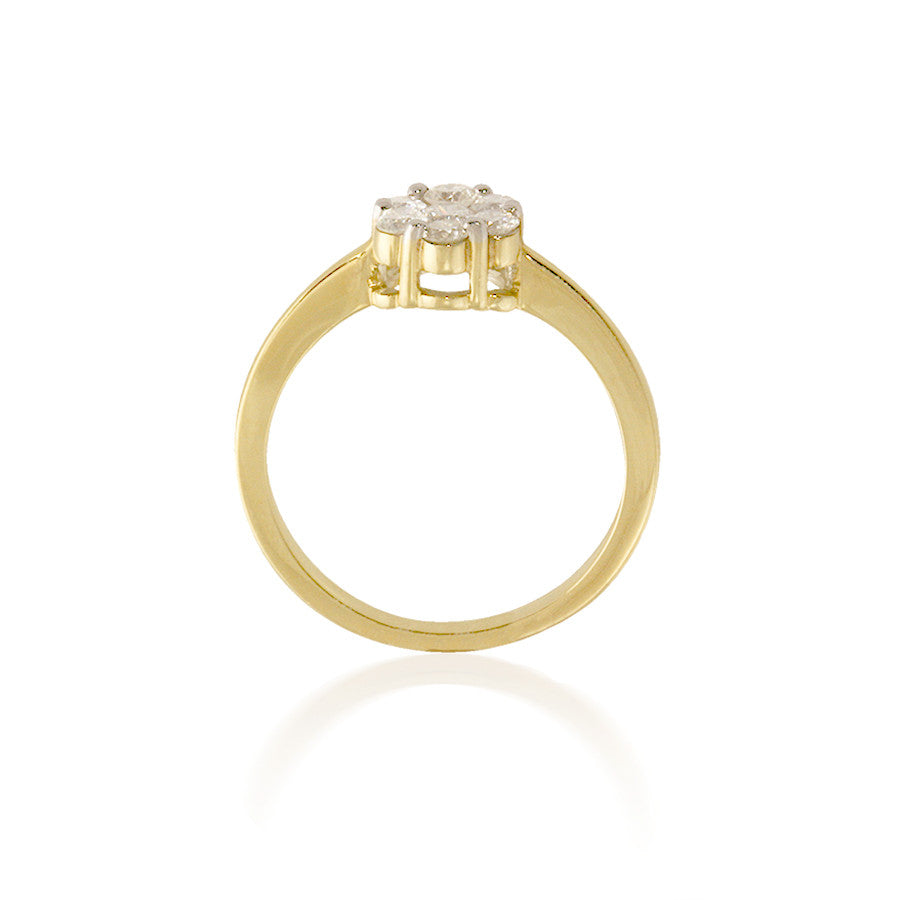 Bold Diamond Cluster Engagement Ring