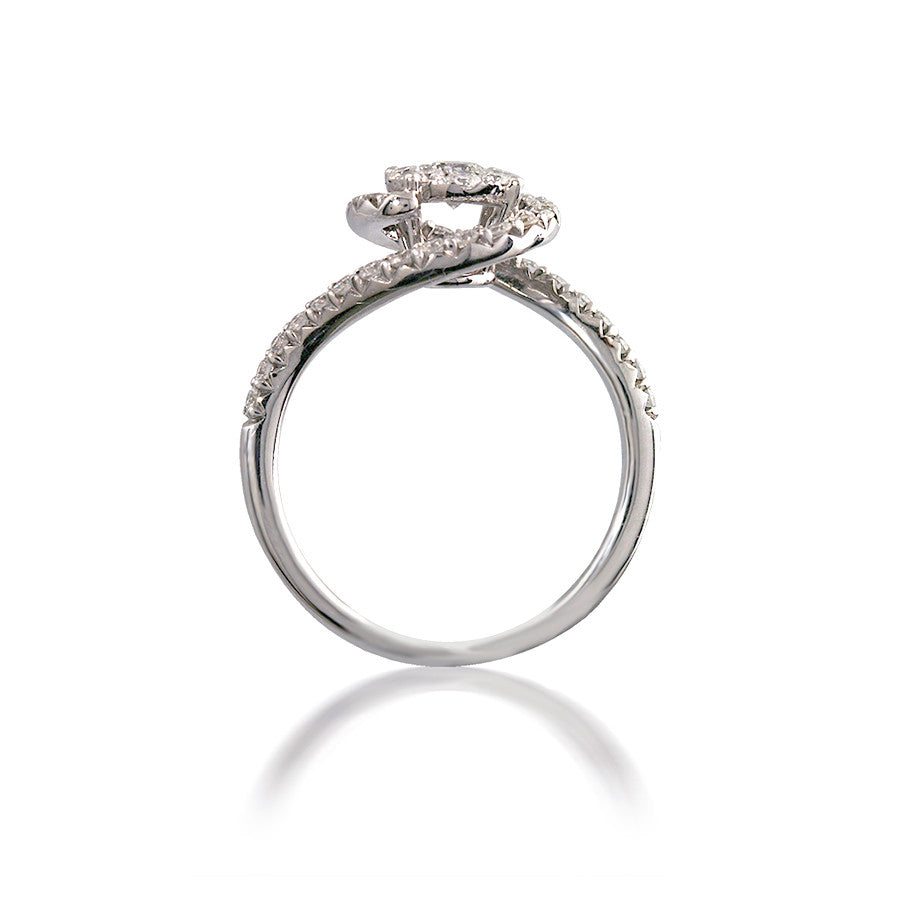 Bypass Halo Diamond Cluster Engagement Ring
