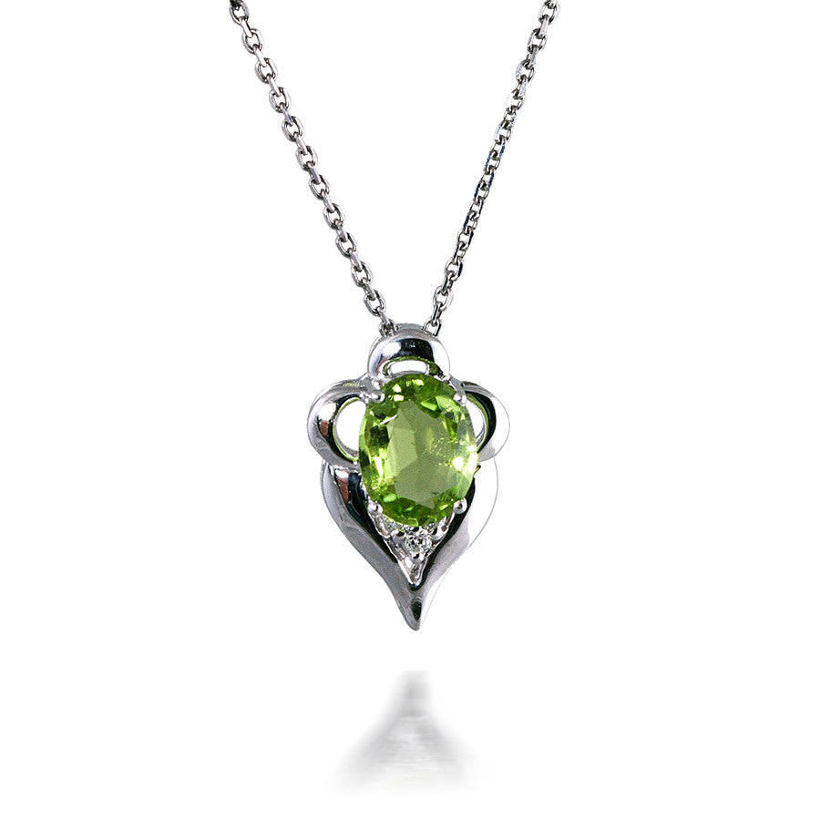 Ornate Peridot and Diamond Pendant