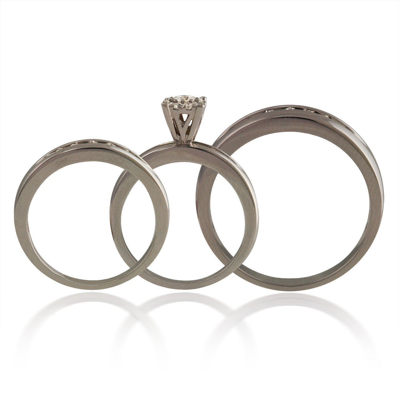 Cluster Bridal Set with Channel-Set Diamonds