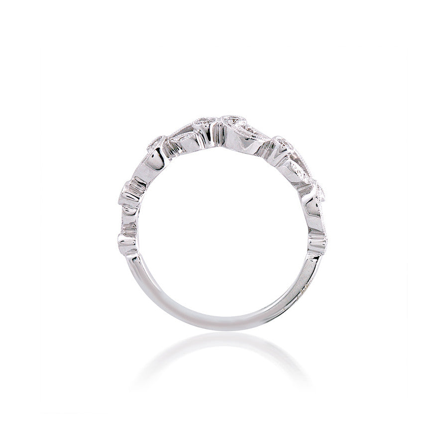 Milgrain Floral Diamond Band