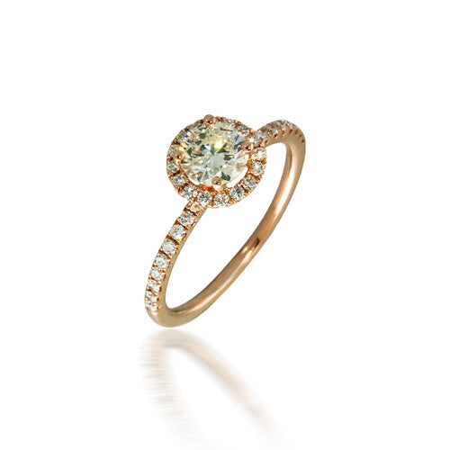 Diamond Halo Omega Engagement Ring