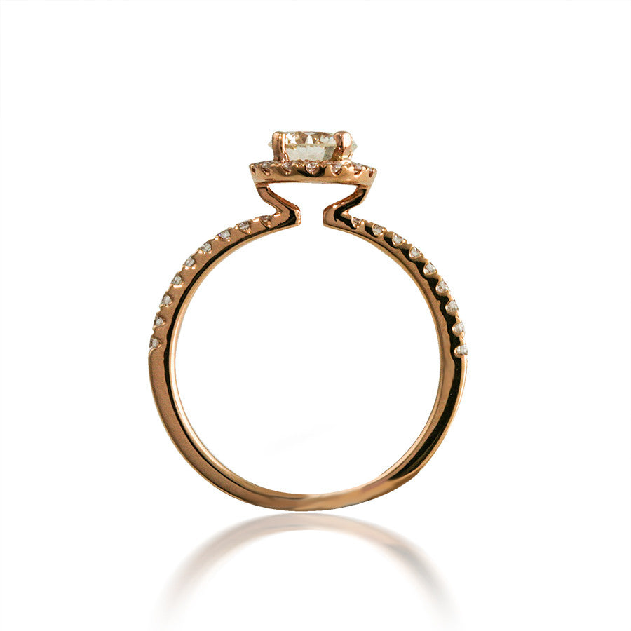 Diamond Halo Omega Engagement Ring
