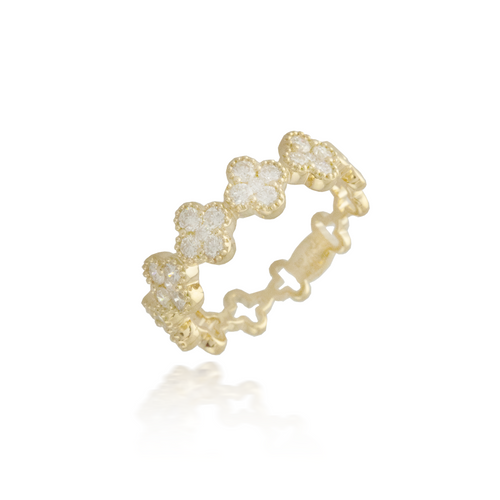 Flower Yellow Gold Band
