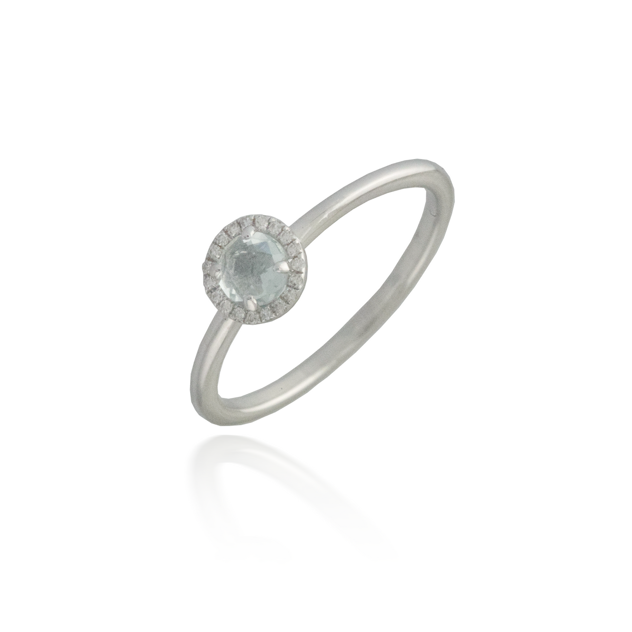 Aquamarine White Gold Band