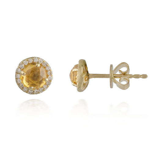 Citrine Yellow Gold Earring