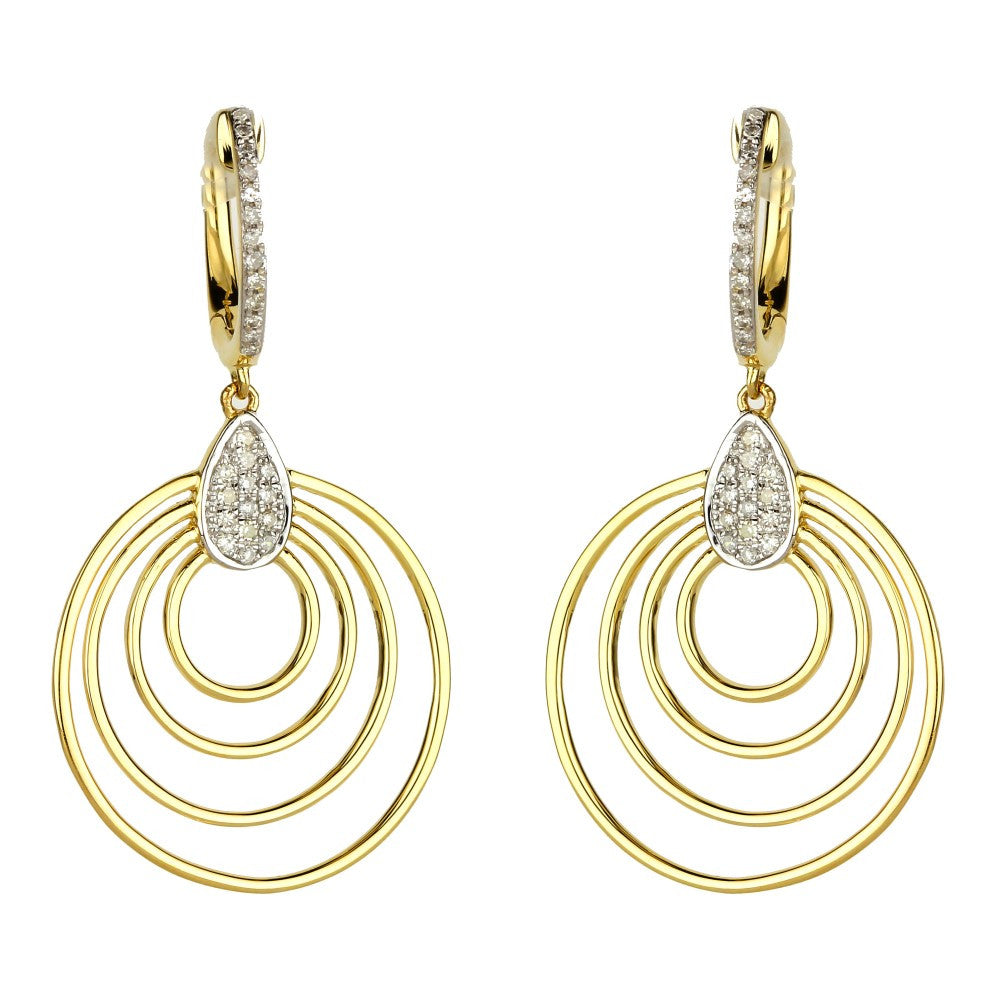 Madison L Concentric Circle Diamond Drop Earrings