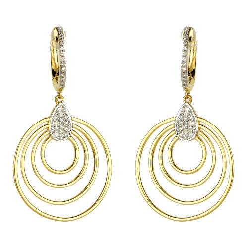 Madison L Concentric Circle Diamond Drop Earrings