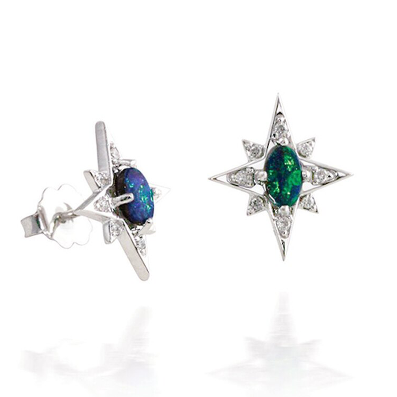 Opal Star Earrings