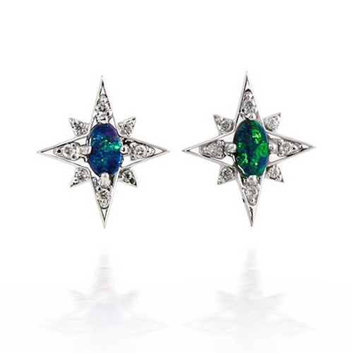 Opal Star Earrings