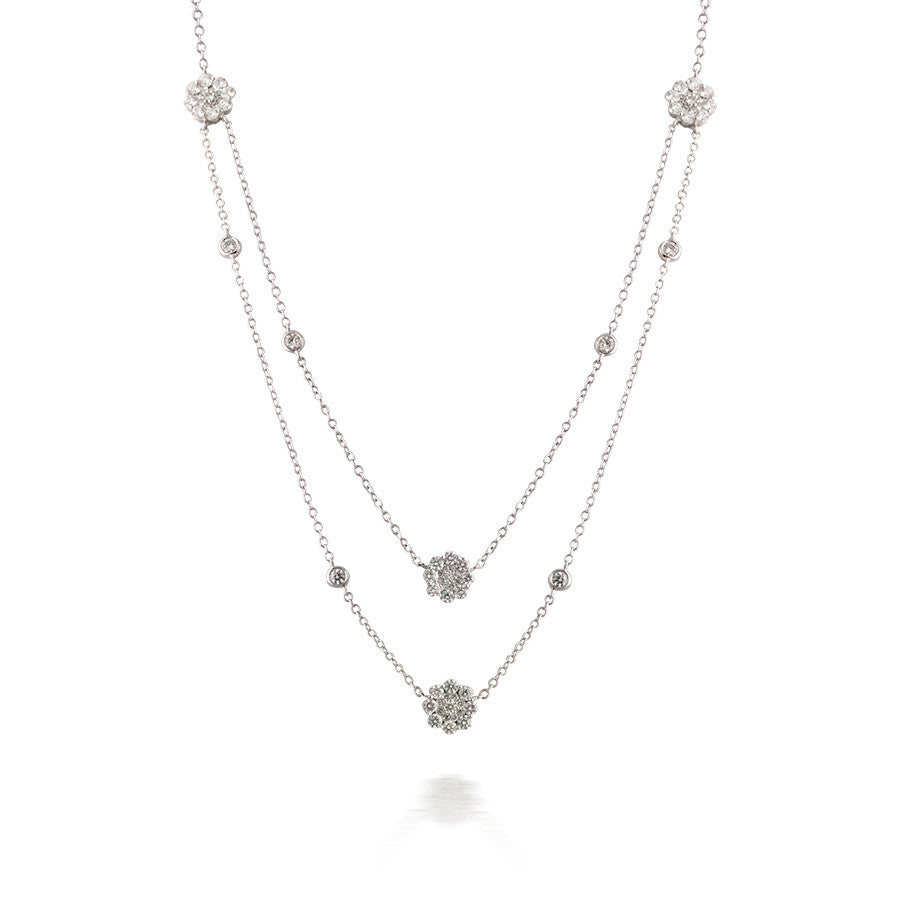 Floral Diamond Cluster Pendant