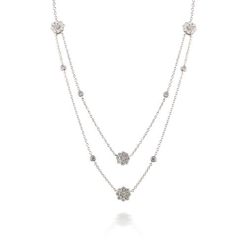 Floral Diamond Cluster Pendant