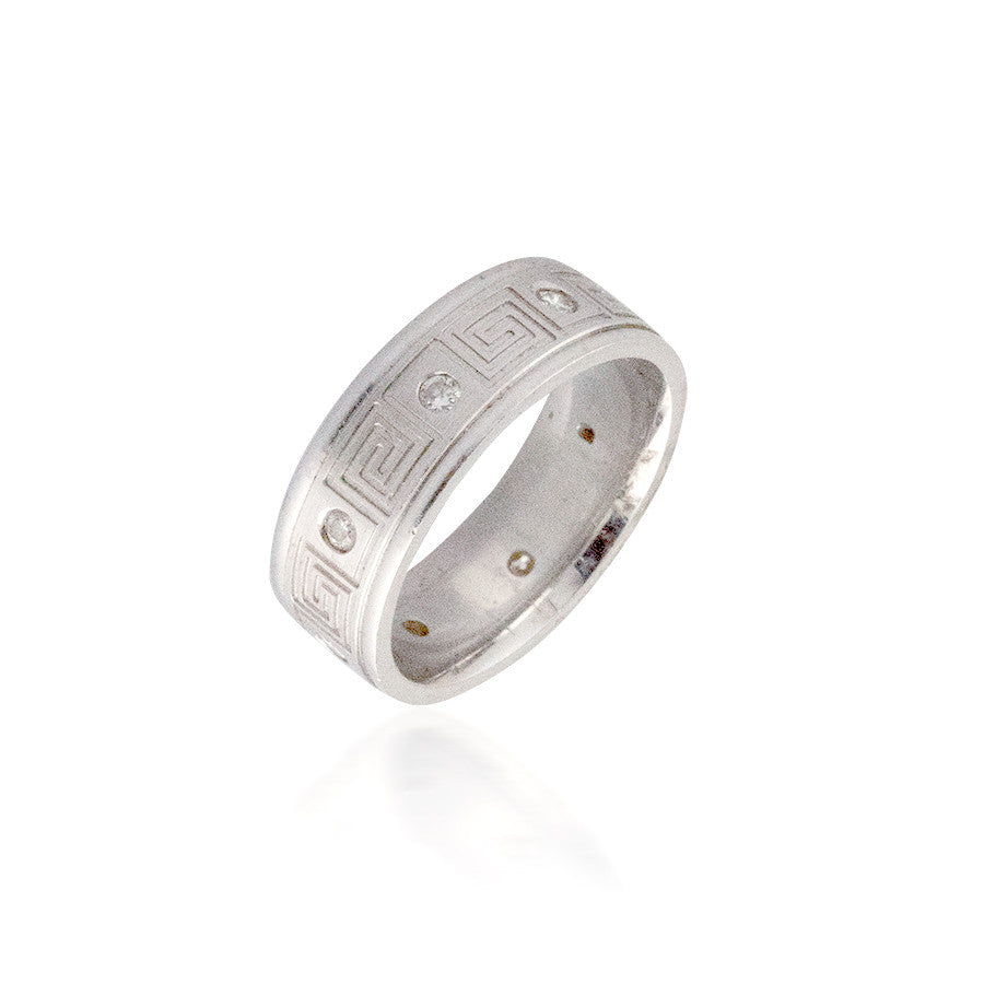 Engraved Eternity Diamond Wedding Band