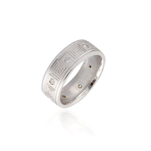 Engraved Eternity Diamond Wedding Band