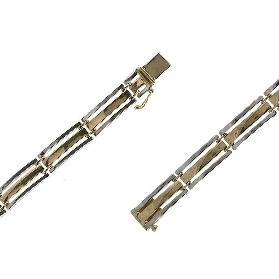 Two Tone Triple Link Bracelet