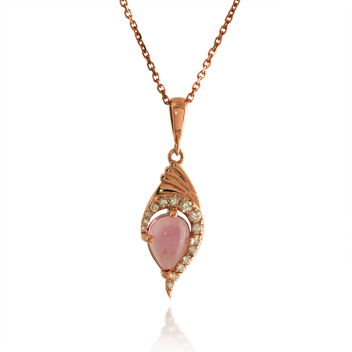 Pink Cabochon Tourmaline Pendant