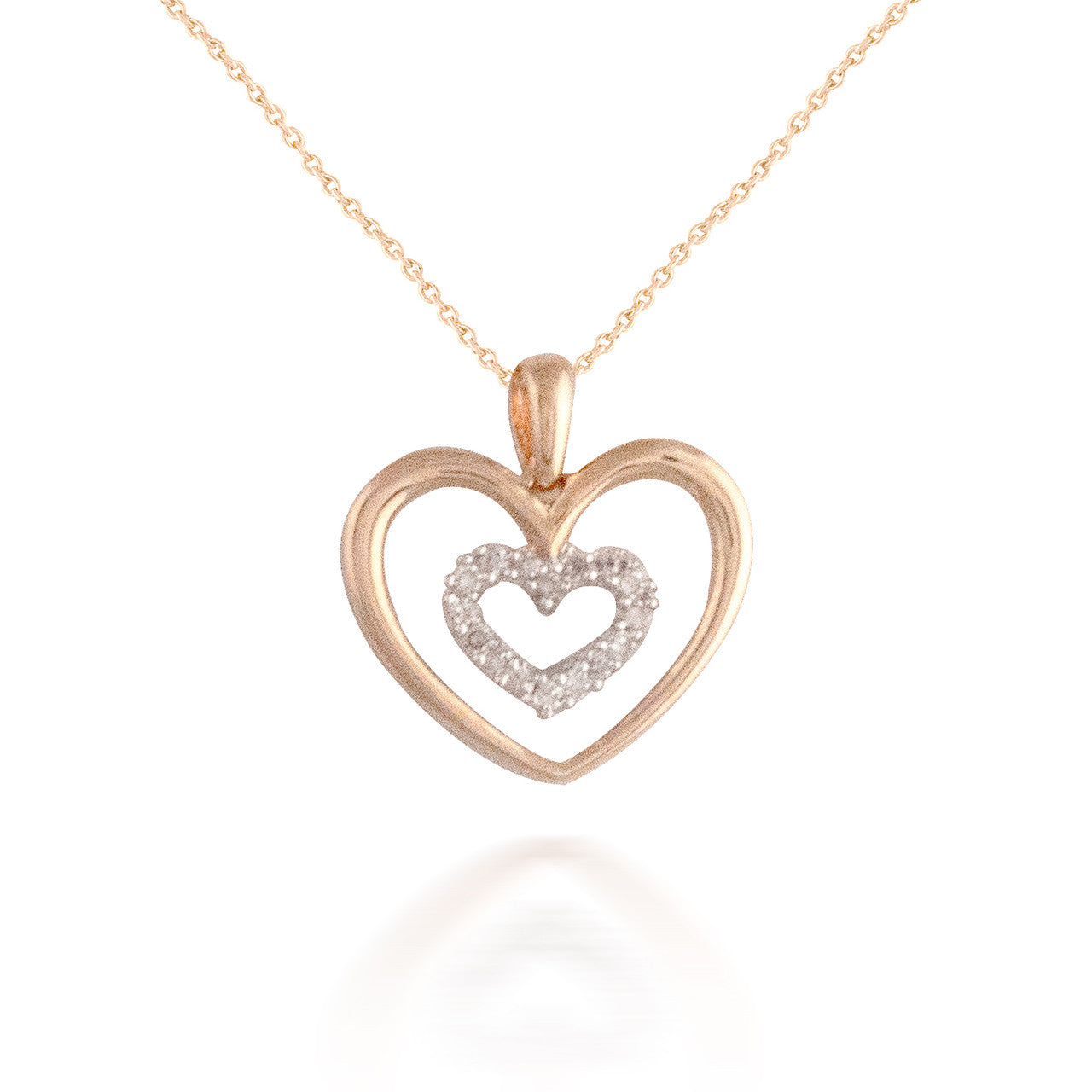 0.07ct Radiating Diamond Heart Pendant