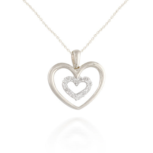 0.07ct Radiating Diamond Heart Pendant