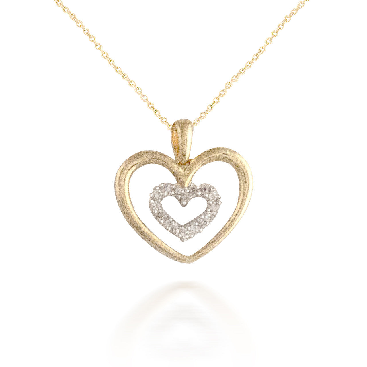0.07ct Radiating Diamond Heart Pendant