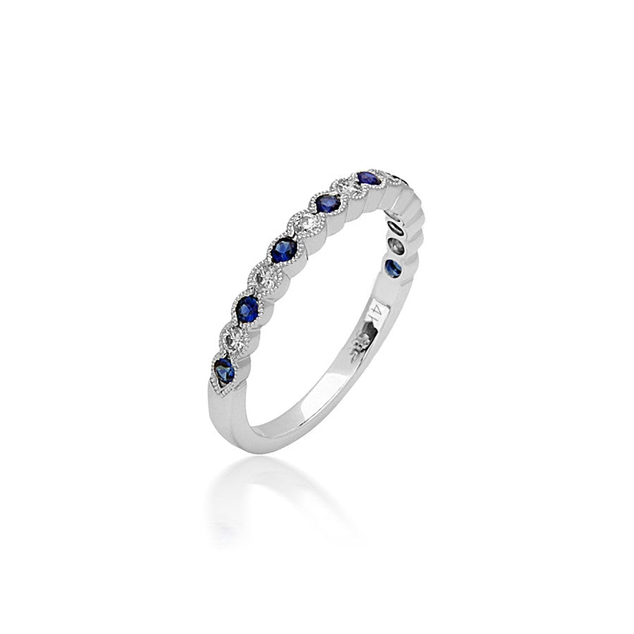 Bassali Sapphire & Diamond Stackable Band