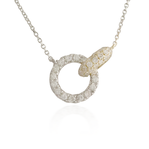 Interlocking Two-Tone Gold Necklace