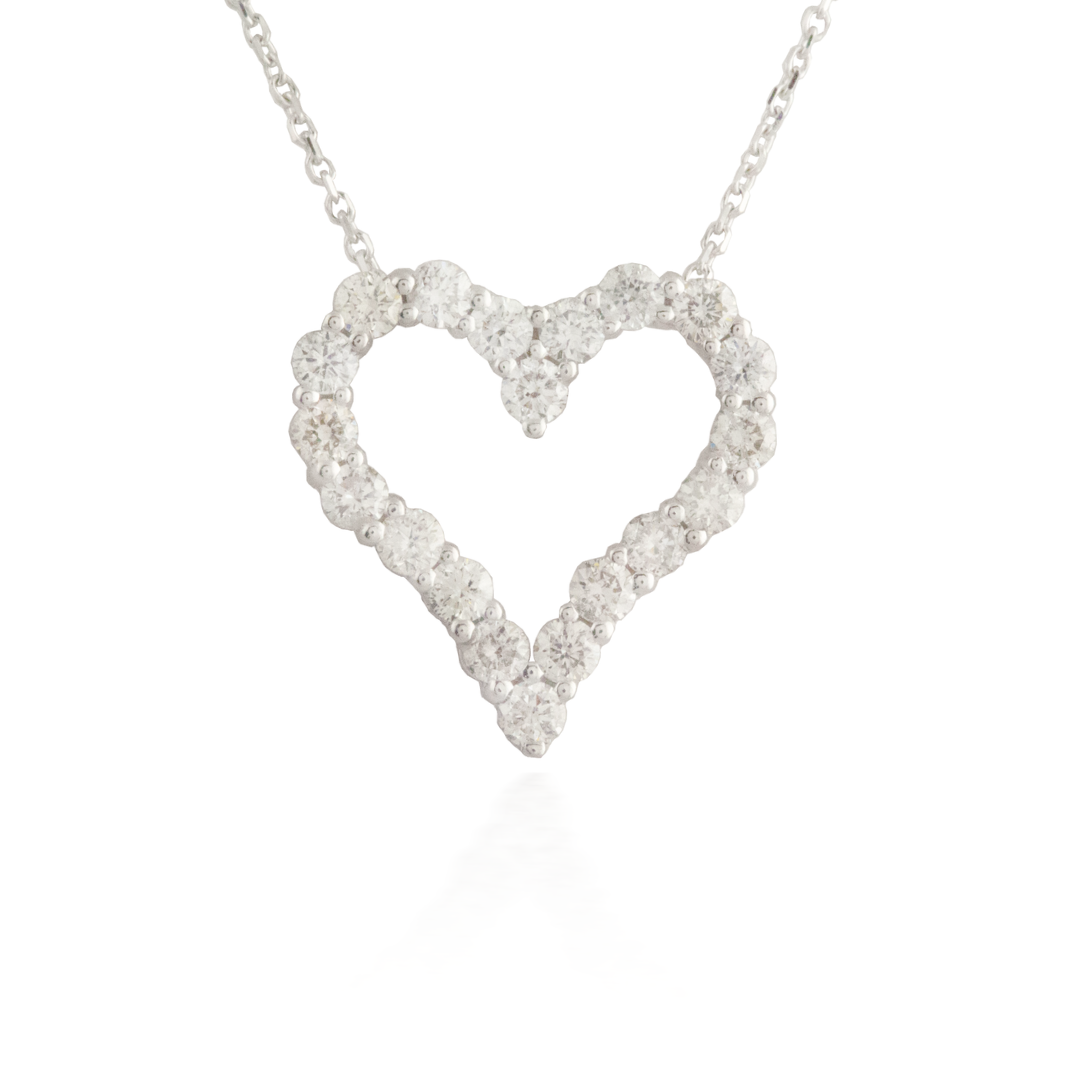 Small Heart White Gold Pendant
