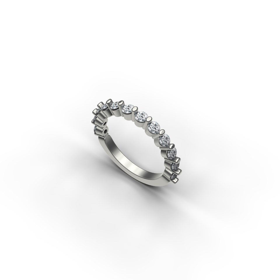 Single Shared Prong Diamond Band