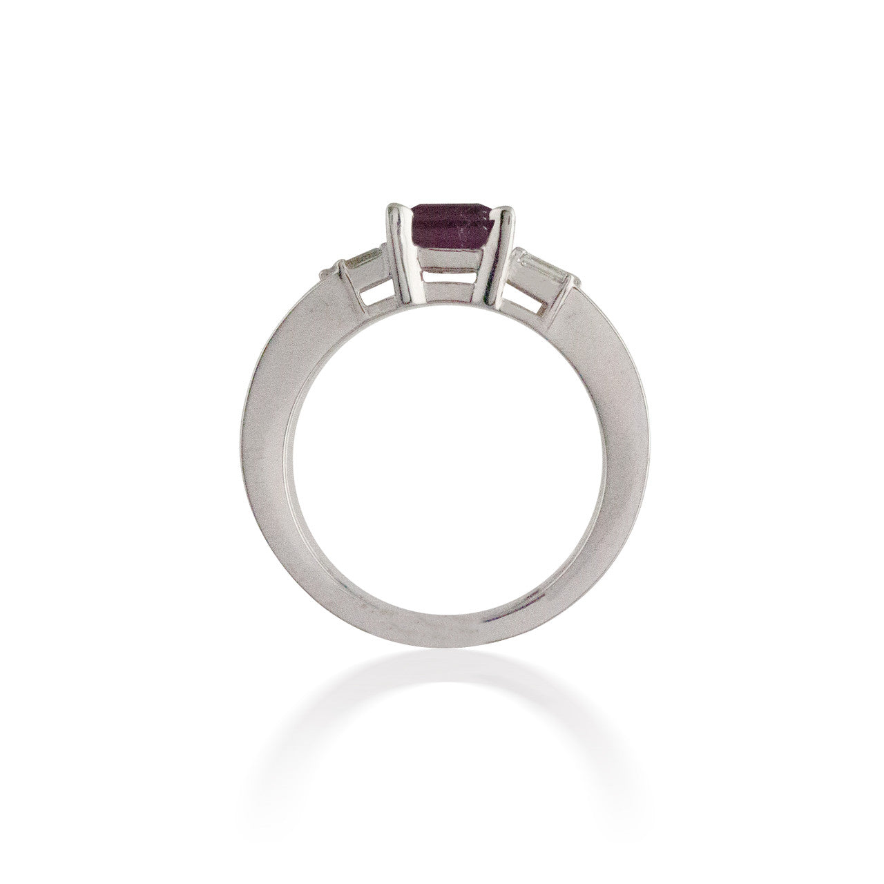 Bi-Color Tourmaline Ring with Baguette Diamond