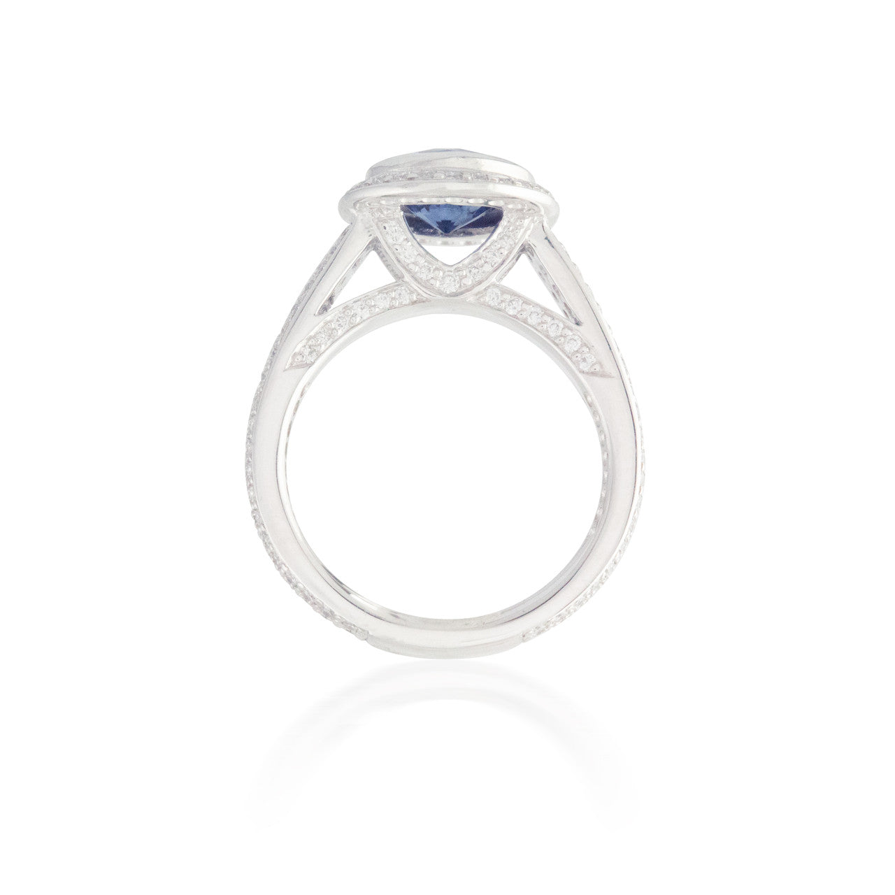 Sapphire and Diamond Halo Ring 2