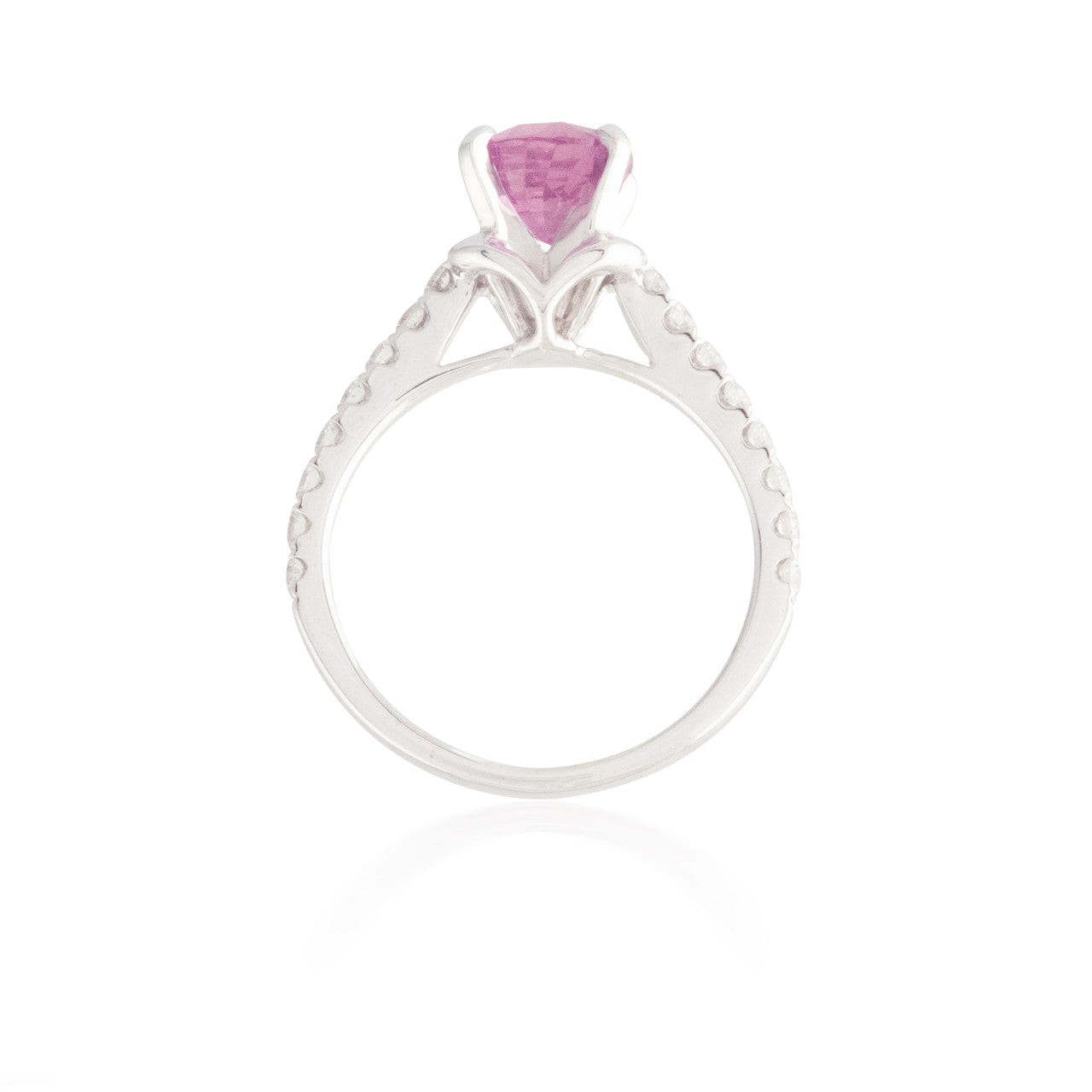 Oval Pink Sapphire and Diamond Ring 7