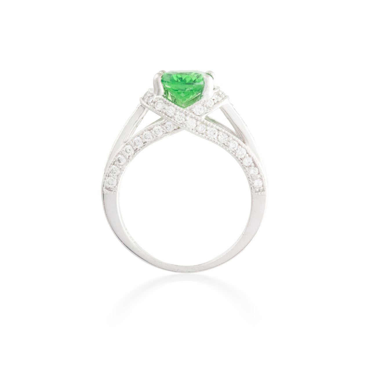 Tsavorite Garnet and Diamond Ring