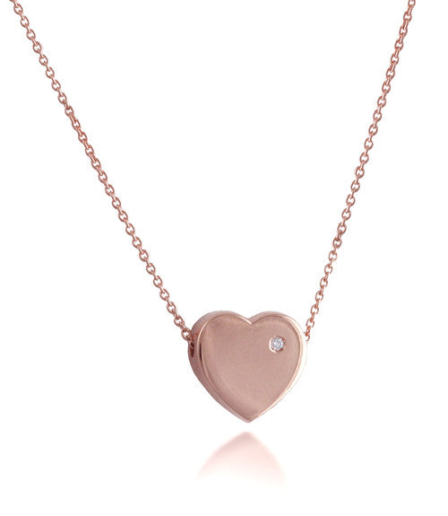 0.02 ct Rose Gold Heart Necklace – Barsky Diamonds