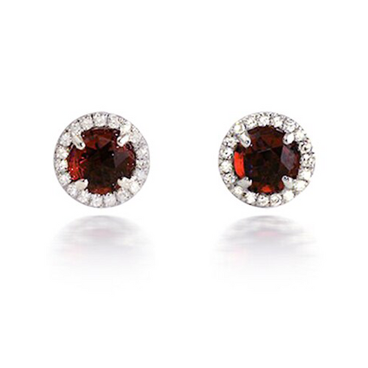 Bassali Garnet Diamond Earrings