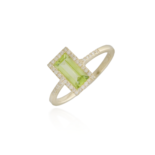 Large Rectangle Peridot Ring