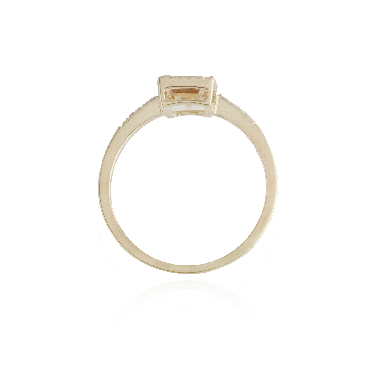 Large Rectangle Citrine Ring