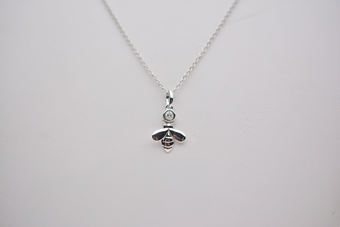 Round Diamond Bee Pendant