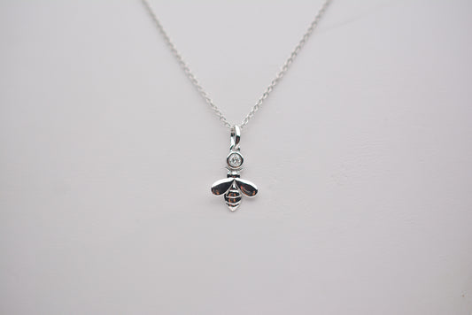 Round Diamond Bee Pendant