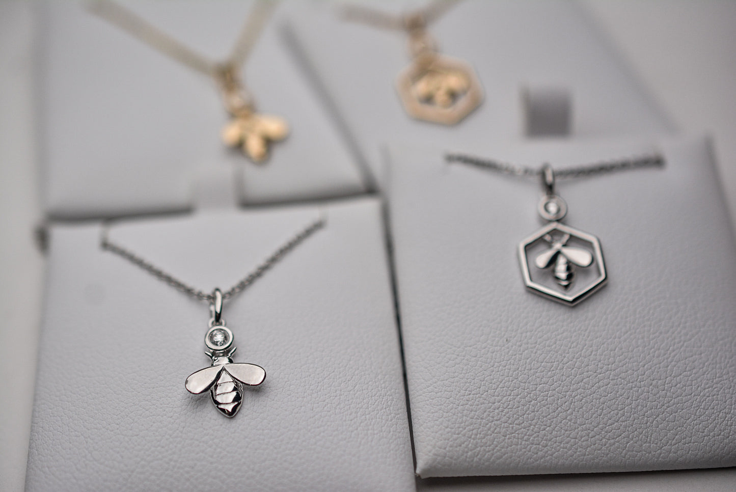 Round Diamond Bee Pendant