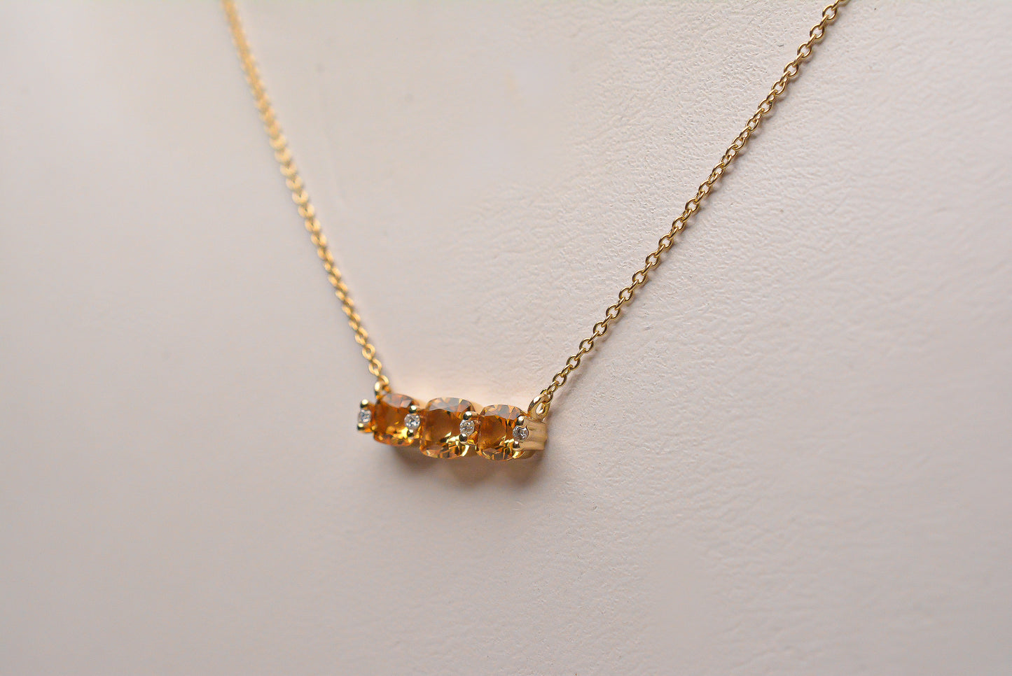 Citrine Golden Trio Necklace