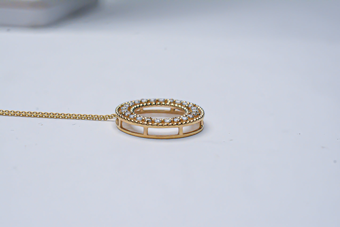 Double Halo Circle Necklace