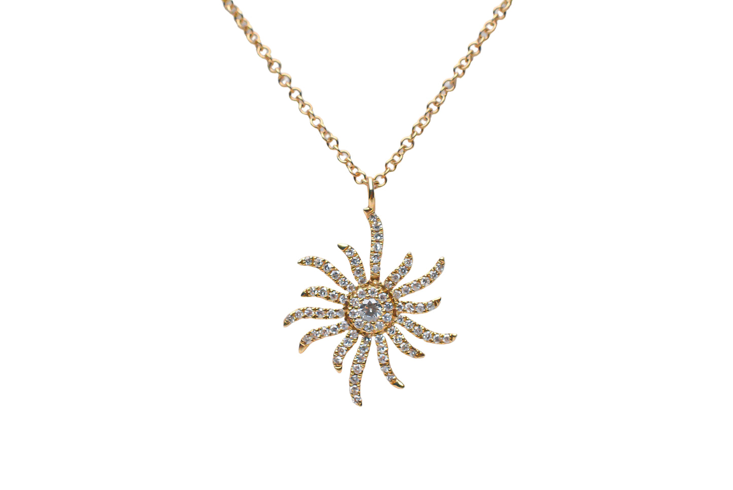 Diamond Sunburst Necklace