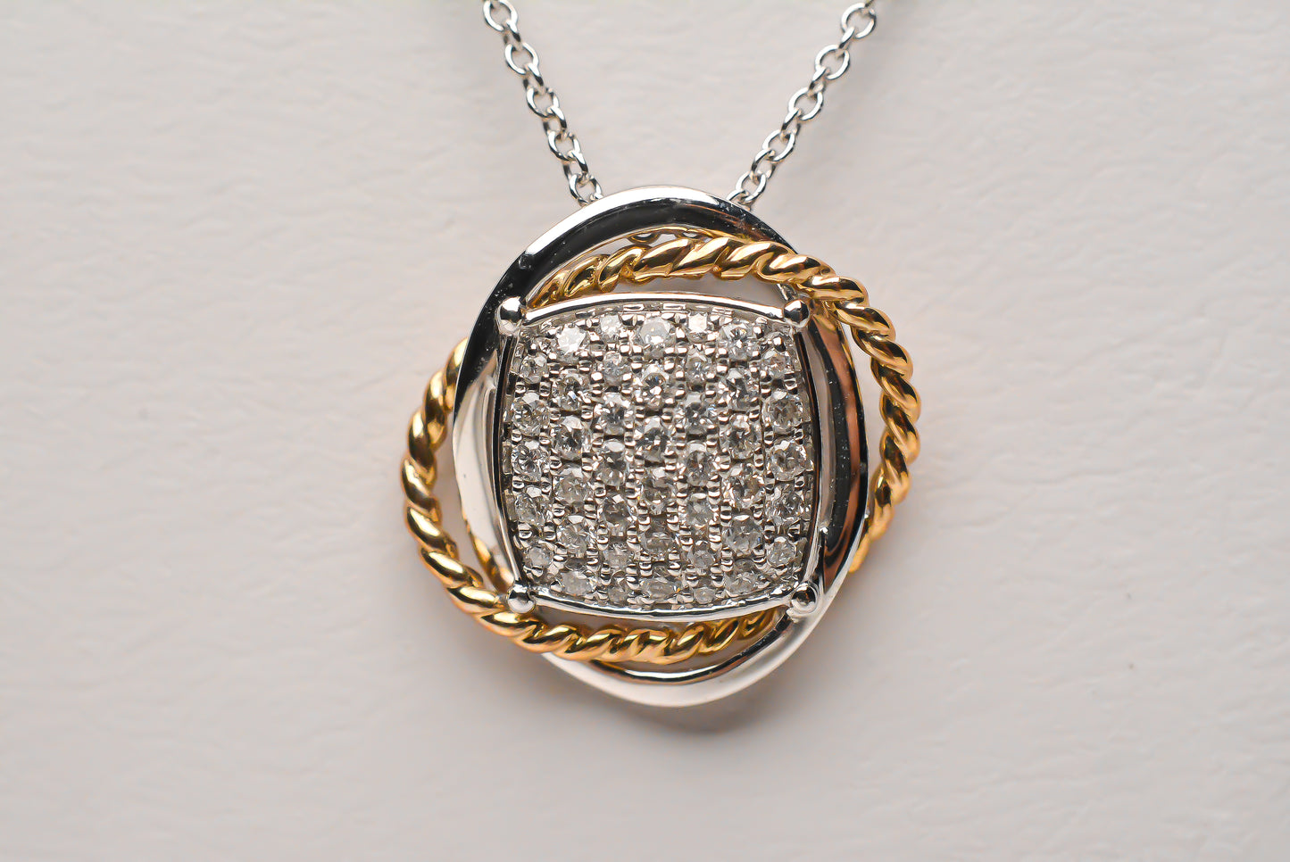 Two-Tone Cushion Cluster Necklace